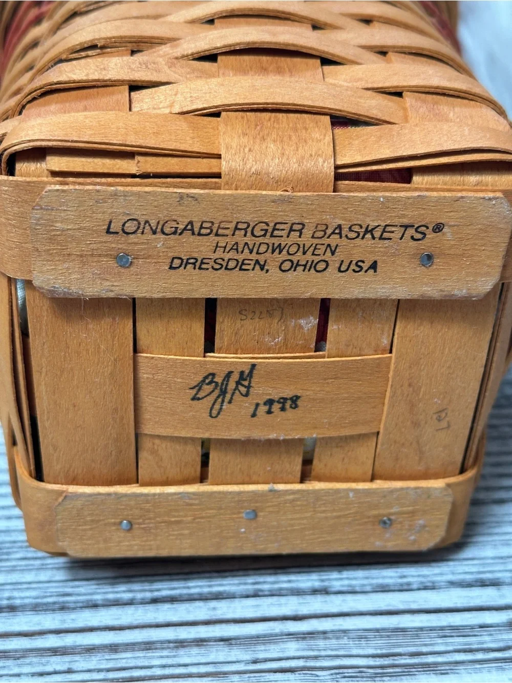 Longaberger 1998 May Series Snapdragon Basket with Liner and Protector